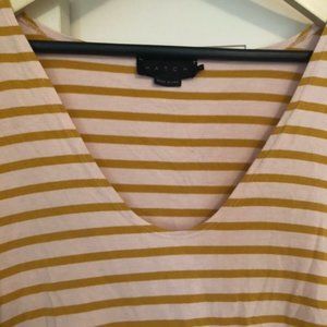 Hatch Perfect V T-Shirt / Blush pink & mustard